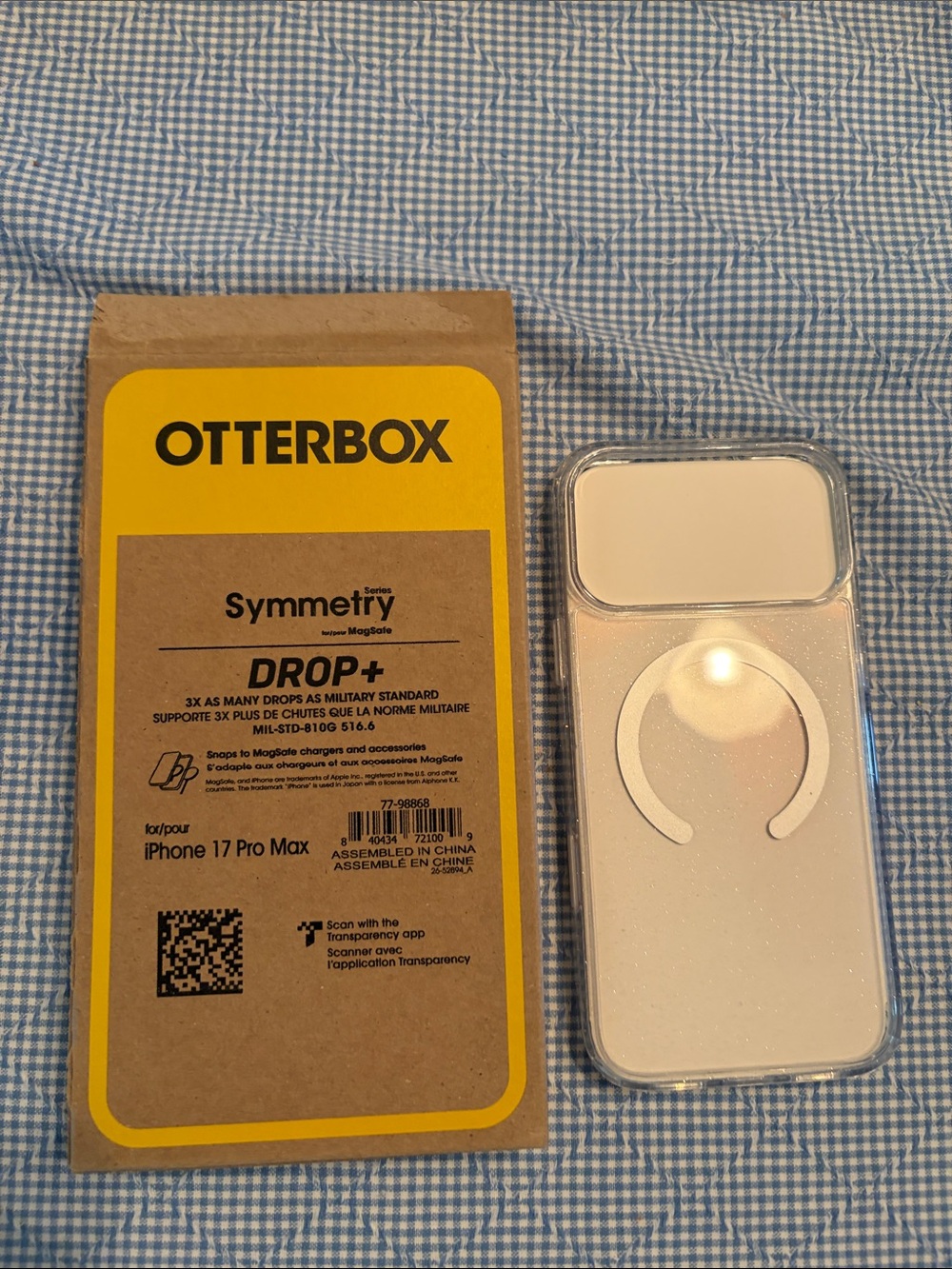 OtterBox Symmetry Clear Case with White MagSafe Ring for iPhone 17 Pro Max